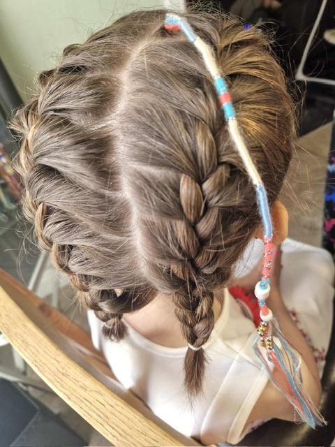 Girls hair plaited with hair braid in Telford